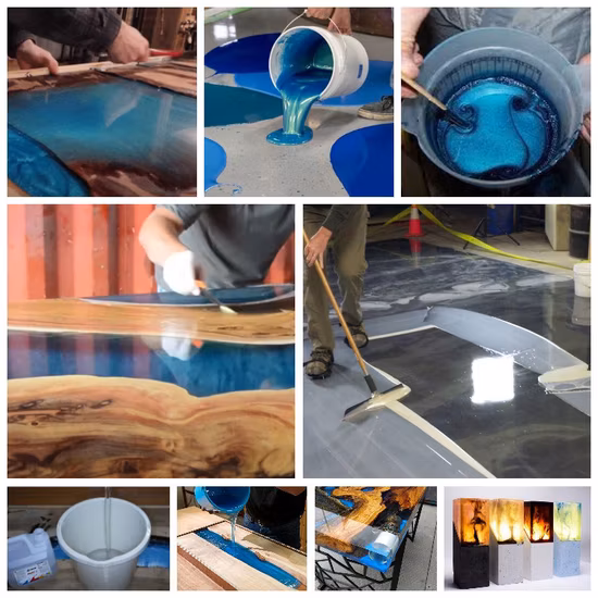 Wholesale Clear Two Parts Transparent Liquid Epoxy Ab Polyurethane Fiberglass Resin for Wood Table Casting Granite Paint Concrete Floor Countertop Coating Price